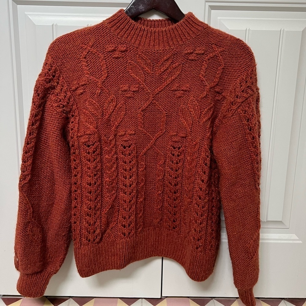 & Other Stories chunky cable sweater in this years trendy burgundy color